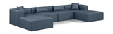 Cube Navy Blue Vegan Leather Modular Sectional 668Navy-Sec6B Meridian Furniture