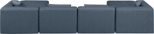 Cube Navy Blue Vegan Leather Modular Sectional 668Navy-Sec6B Meridian Furniture