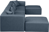 Cube Navy Blue Vegan Leather Modular Sectional 668Navy-Sec6B Meridian Furniture