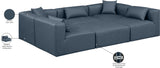 Cube Navy Blue Vegan Leather Modular Sectional 668Navy-Sec6C Meridian Furniture