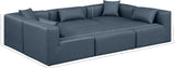 Cube Navy Blue Vegan Leather Modular Sectional 668Navy-Sec6C Meridian Furniture