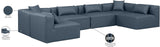 Cube Navy Blue Vegan Leather Modular Sectional 668Navy-Sec6D Meridian Furniture