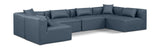 Cube Navy Blue Vegan Leather Modular Sectional 668Navy-Sec6D Meridian Furniture