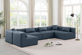 Cube Navy Blue Vegan Leather Modular Sectional 668Navy-Sec6D Meridian Furniture