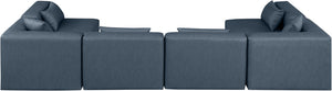 Cube Navy Blue Vegan Leather Modular Sectional 668Navy-Sec6D Meridian Furniture