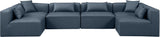 Cube Navy Blue Vegan Leather Modular Sectional 668Navy-Sec6D Meridian Furniture