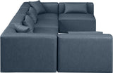 Cube Navy Blue Vegan Leather Modular Sectional 668Navy-Sec6D Meridian Furniture