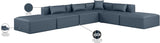 Cube Navy Blue Vegan Leather Modular Sectional 668Navy-Sec6E Meridian Furniture