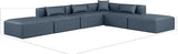 Cube Navy Blue Vegan Leather Modular Sectional 668Navy-Sec6E Meridian Furniture