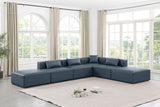 Cube Navy Blue Vegan Leather Modular Sectional 668Navy-Sec6E Meridian Furniture