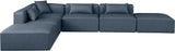 Cube Navy Blue Vegan Leather Modular Sectional 668Navy-Sec6E Meridian Furniture