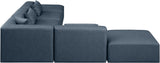 Cube Navy Blue Vegan Leather Modular Sectional 668Navy-Sec6E Meridian Furniture