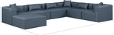 Cube Navy Blue Vegan Leather Modular Sectional 668Navy-Sec7A Meridian Furniture