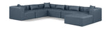 Cube Navy Blue Vegan Leather Modular Sectional 668Navy-Sec7A Meridian Furniture