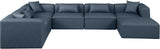 Cube Navy Blue Vegan Leather Modular Sectional 668Navy-Sec7A Meridian Furniture