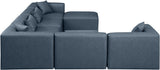 Cube Navy Blue Vegan Leather Modular Sectional 668Navy-Sec7A Meridian Furniture