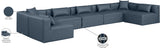 Cube Navy Blue Vegan Leather Modular Sectional 668Navy-Sec7B Meridian Furniture