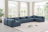 Cube Navy Blue Vegan Leather Modular Sectional 668Navy-Sec7B Meridian Furniture