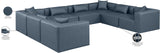 Cube Navy Blue Vegan Leather Modular Sectional 668Navy-Sec8A Meridian Furniture