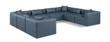 Cube Navy Blue Vegan Leather Modular Sectional 668Navy-Sec8A Meridian Furniture