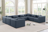 Cube Navy Blue Vegan Leather Modular Sectional 668Navy-Sec8A Meridian Furniture