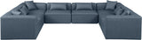 Cube Navy Blue Vegan Leather Modular Sectional 668Navy-Sec8A Meridian Furniture