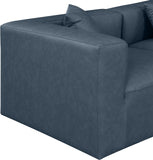 Cube Navy Blue Vegan Leather Modular Sectional 668Navy-Sec8A Meridian Furniture