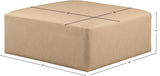 Cube Tan Vegan Leather Ottoman 668Tan-Ott Meridian Furniture