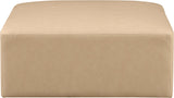 Cube Tan Vegan Leather Ottoman 668Tan-Ott Meridian Furniture