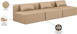 Cube Tan Vegan Leather Modular Sofa 668Tan-S108A Meridian Furniture