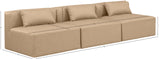 Cube Tan Vegan Leather Modular Sofa 668Tan-S108A Meridian Furniture