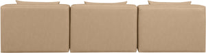 Cube Tan Vegan Leather Modular Sofa 668Tan-S108A Meridian Furniture