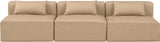 Cube Tan Vegan Leather Modular Sofa 668Tan-S108A Meridian Furniture