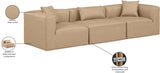 Cube Tan Vegan Leather Modular Sofa 668Tan-S108B Meridian Furniture