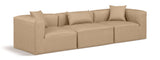 Cube Tan Vegan Leather Modular Sofa 668Tan-S108B Meridian Furniture