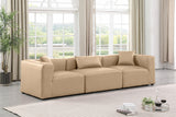 Cube Tan Vegan Leather Modular Sofa 668Tan-S108B Meridian Furniture