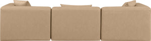 Cube Tan Vegan Leather Modular Sofa 668Tan-S108B Meridian Furniture
