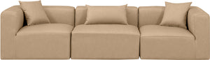 Cube Tan Vegan Leather Modular Sofa 668Tan-S108B Meridian Furniture