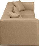 Cube Tan Vegan Leather Modular Sofa 668Tan-S108B Meridian Furniture