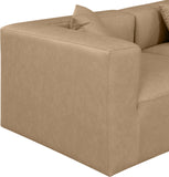 Cube Tan Vegan Leather Modular Sofa 668Tan-S108B Meridian Furniture