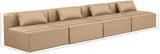 Cube Tan Vegan Leather Modular Sofa 668Tan-S144A Meridian Furniture