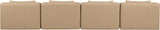 Cube Tan Vegan Leather Modular Sofa 668Tan-S144A Meridian Furniture