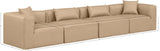 Cube Tan Vegan Leather Modular Sofa 668Tan-S144B Meridian Furniture