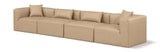 Cube Tan Vegan Leather Modular Sofa 668Tan-S144B Meridian Furniture