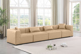 Cube Tan Vegan Leather Modular Sofa 668Tan-S144B Meridian Furniture