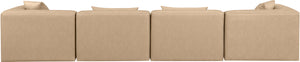 Cube Tan Vegan Leather Modular Sofa 668Tan-S144B Meridian Furniture