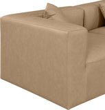 Cube Tan Vegan Leather Modular Sofa 668Tan-S144B Meridian Furniture