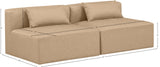 Cube Tan Vegan Leather Modular Sofa 668Tan-S72A Meridian Furniture