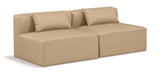 Cube Tan Vegan Leather Modular Sofa 668Tan-S72A Meridian Furniture