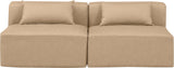 Cube Tan Vegan Leather Modular Sofa 668Tan-S72A Meridian Furniture